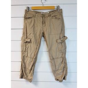 HM LOGG Womens Khaki Tan Cargo Capri Pants Utility Jogger Size 6